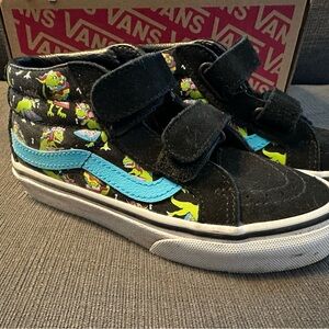 Vans Off The Wall Kids High Top Black Shoes Uni Rex Musical Unicorn Dino Size 12